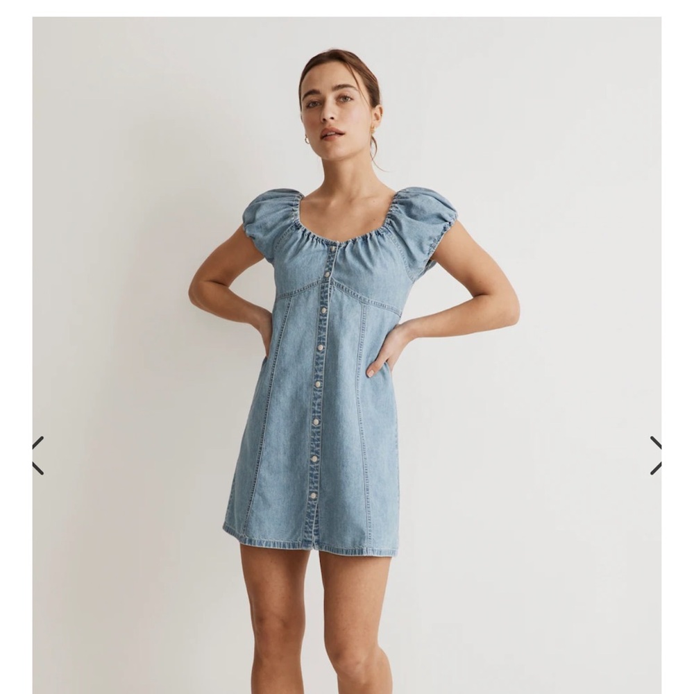 New Madewell/Denim Margie Mini Dress in Bevy Wash size 10